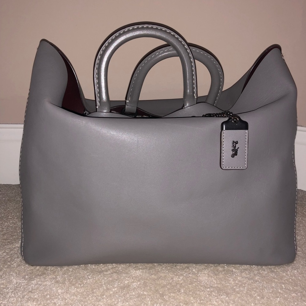 Coach Rouge Heather Grey Leather Tote
